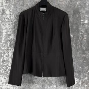 Fashion Bug Size L Full Zip Jacket Olive Green Long Sleeve Mock Neck Outdoor